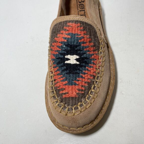 Sundance BORN Nava Loafers Brn Comfort Embroidered Suede Aztec Women’s Sz 7 NEW - Picture 3 of 11